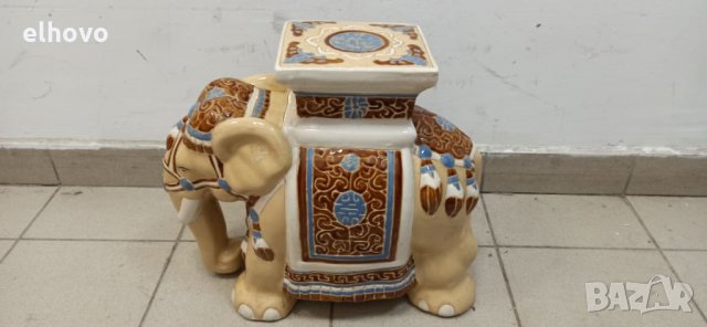 Голям керамичен слон, снимка 3 - Антикварни и старинни предмети - 32718501