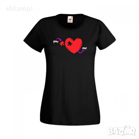 Дамска тениска Свети Валентин You Are The Missing Piece, снимка 4 - Тениски - 35649465