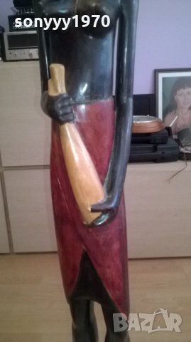 афро дама-дървена фигура-5кг-92см-внос швеицария, снимка 6 - Колекции - 26373046