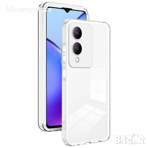 Защитен калъф TPU+PC за vivo Y17s 4G / Y28 5G / Y33t- TPU гръб, PC рамка, вкл. Протектор (Черен, Про