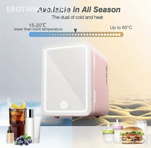 Хладилник за грим/козметика с огледало и подсветка, снимка 2 - Други - 43932104