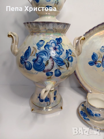 Сервиз за чай от украински порцелан Коростенский завод, снимка 13 - Сервизи - 53579043