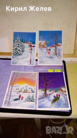 ЛОТ 4 СТАРИ ПОЩЕНСКИ КАРТИЧКИ ТЕМА КОЛЕДНО - НОВОГОДИШНИ ПРАЗНИЦИ ЧЕСТИТКИ 7501