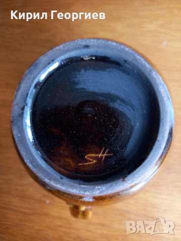 Керамична ваза с флорални мотиви , снимка 3 - Вази - 39515870