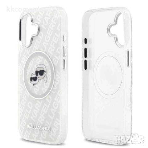 Оригинален кейс Karl Lagerfeld Karl and Choupette Glitter MagSafe и Протектор За iPhone 17 (6.3), Пр, снимка 5 - Калъфи, кейсове - 52213371