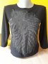 Черна блуза със 7/8 ръкав ,,Перо" р-р S, снимка 1 - Блузи с дълъг ръкав и пуловери - 32398463