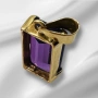 Златен медальон с аметист – 18K, снимка 3