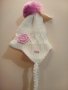 Детска плетена шапка Бяла, снимка 1 - Шапки, шалове и ръкавици - 27860341