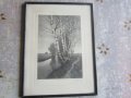 Стара картина офорт гравюра подписана 5, снимка 8