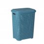 Кош за баня, от ратан, за дрехи, Син , снимка 3
