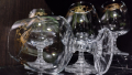 Bohemia Isabelle Cristal. Кристални чаши за коняк. Златни флорални мотиви.
, снимка 4