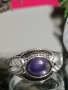 Сребърен пръстен с аметист 18.80мм , снимка 4
