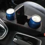 Кожен органайзер за автомобил поставка за чаши, Черен с червен конец, снимка 3