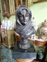 Страхотен антикварен френски бронзов бюст с основа от гранит , снимка 2