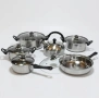 Комплект от 12 части за всяка кухня. 3бр тенджери, тиган, касерола и чайник и капаци, снимка 3