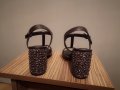 Нови - 35% Deichmann черни сандали 38 номер на стабилен блестящ ток, снимка 6