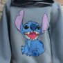 Нов детски суичър с дигитален печат Стич (Stitch) в тъмносив цвят, снимка 2