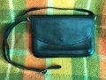 Дамска италианска малка черна чанта естествена кожа дълга дръжка, снимка 3