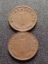 Две монети 1 райхспфенинг 1937/1939г. Трети райх с СХВАСТИКА редки за КОЛЕКЦИЯ 37766, снимка 1