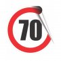 Стикер за скорост –50км, 60км , 70км , 80км , 90км кръгъл , лепенка , 12 см., снимка 7
