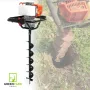 Моторен свредел за дупки GreenYard -52куб.см и 3 бр свредла φ100 mm,φ150 mm,φ200 mm, снимка 8