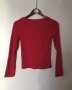 Червена блуза с дълъг ръкав с деколте S размер, снимка 2