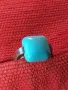 ВИНТИДЖ АРТ СРЕБЪРЕН ПРЪСТЕН ЛАКИРАНО СРЕБРО 925 с ГОЛЯМ ЮВЕЛИРНО ШЛИФОВАН ТЮРКОАЗ 48601, снимка 15