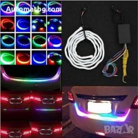 Многоцветна RGB Стоп LED светеща сигнална лента за багажник на кола, светодиодна цветомузика, снимка 1 - Аксесоари и консумативи - 28100607