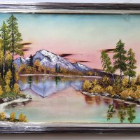 Пейзаж ”Приказно езеро”. Картина с маслени бои. Картина за подарък., снимка 1 - Картини - 43335086