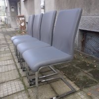 Четери броя страхотни модерни трапезни стола -еко кожа метал, снимка 2 - Столове - 35064385