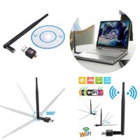 USB Wi-Fi адаптер с антена 5dBi - Промо, снимка 12 - Мрежови адаптери - 43203418