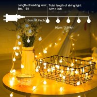 litogo Led Globe String Lights лед лампички за украса декорация парти сватба дом градина 120бр./12м., снимка 2 - Лед осветление - 43749813