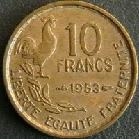 10 франка 1953, Франция, снимка 1 - Нумизматика и бонистика - 28432998