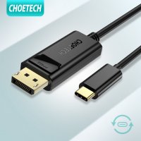 CHOETECH USB C към DP кабел (4K @ 60Hz), USB Type C Thunderbolt 3 към DP кабел -180 см, снимка 2 - Кабели и адаптери - 37742479