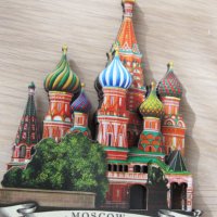 Автентичен дървен 3D магнит от Москва, Русия-серия-, снимка 1 - Антикварни и старинни предмети - 39248107