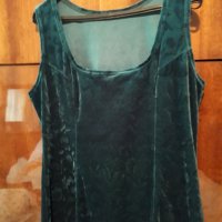 Дамски сукман рокля от кадифе тъмнозелен, снимка 2 - Рокли - 33225750
