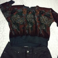 Пролетна блуза с прилеп ръкав, снимка 1 - Блузи с дълъг ръкав и пуловери - 32287575