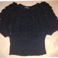 Дамска черна плетена Jie, снимка 1 - Блузи с дълъг ръкав и пуловери - 36918147