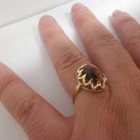 Златен пръстен и медальон с тигров ахат , снимка 8 - Пръстени - 37095140