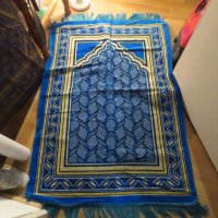 турско молитвено килимче, килимче за молитва за Намаз светлосин фон с красиви флорални мотиви, снимка 1 - Антикварни и старинни предмети - 43170014