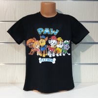Нова детска тениска с дигитален печат PAW Patrol (Пес патрул) в черен цвят, снимка 3 - Детски тениски и потници - 36966845