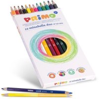 Цветни моливи Primo Minabella Duo - 12 броя, 24 цвята, снимка 1 - Ученически пособия, канцеларски материали - 43953264