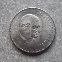 Възпоменателна монета 1 Crown - Elizabeth II Churchill, снимка 1 - Нумизматика и бонистика - 43084554