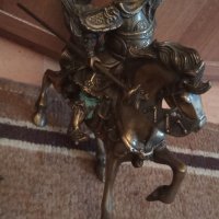 Стара бронзова фигурка кон с ездач голяма 34197, снимка 17 - Колекции - 38815784