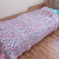 Плетено одеяло за единично легло , снимка 1 - Олекотени завивки и одеяла - 42974987