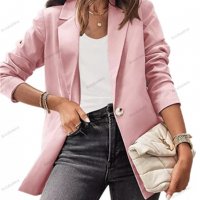 Ново дамско едноцветно ежедневно сако с дълъг ръкав, 8цвята - 023, снимка 1 - Сака - 39258787
