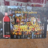 Метална табела алкохол вино розе бутилки колекция уиски бира бар кръчма, снимка 1 - Рекламни табели - 43032822