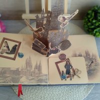 Ръчно изработен скрапбук албум Хари Потър с триизмерни фигури, снимка 6 - Ръчно изработени сувенири - 43222746
