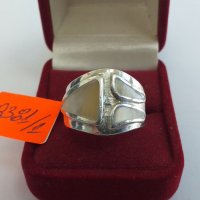 Сребърен пръстен със седеф-6.57гр/925, снимка 2 - Пръстени - 33004460