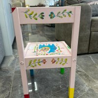 Рисувано дървено детско столче, снимка 4 - Мебели за детската стая - 43506820